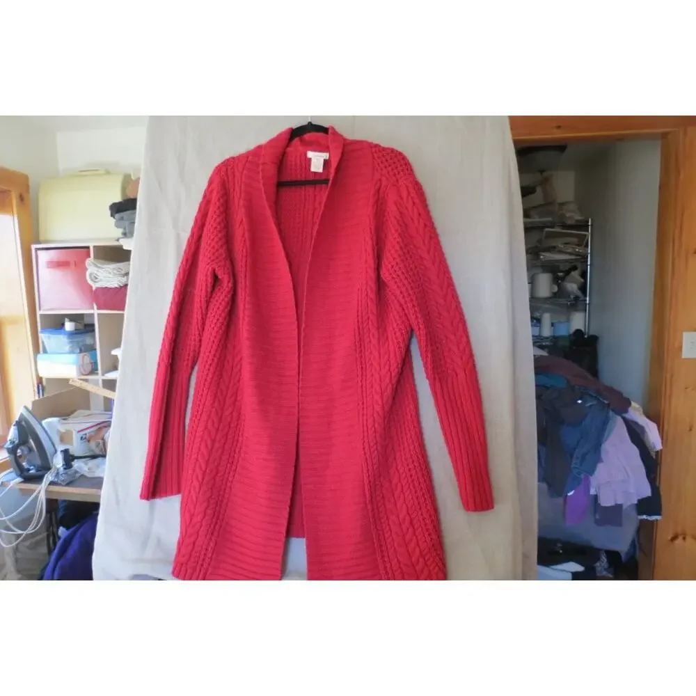 Sundance duster length cable cardigan size XL - Picture 2 of 8